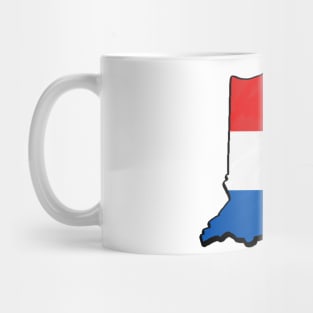 Red, White, and Blue Indiana Outline Mug